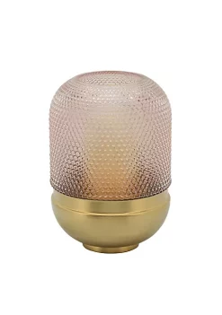 Best Pirce ✔️ Kingston Living 11.25" Pink and Gold Textured Dots Oval Glass Vase 😀 -Kingston Living Shop Belk 709