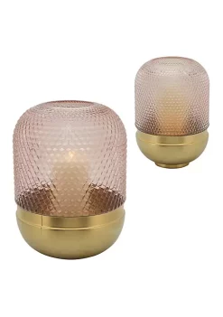 Best Pirce ✔️ Kingston Living 11.25" Pink and Gold Textured Dots Oval Glass Vase 😀 -Kingston Living Shop Belk 710