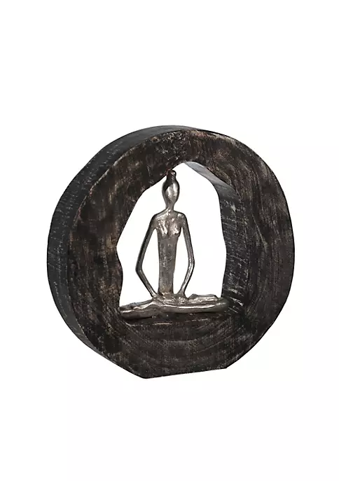 Cheap π Kingston Living 11" Silver Mango Wood Yoga Lady in Circle Decorative Sculpture π€© 5 Cheap π Kingston Living 11" Silver Mango Wood Yoga Lady in Circle Decorative Sculpture π€© - Image 5