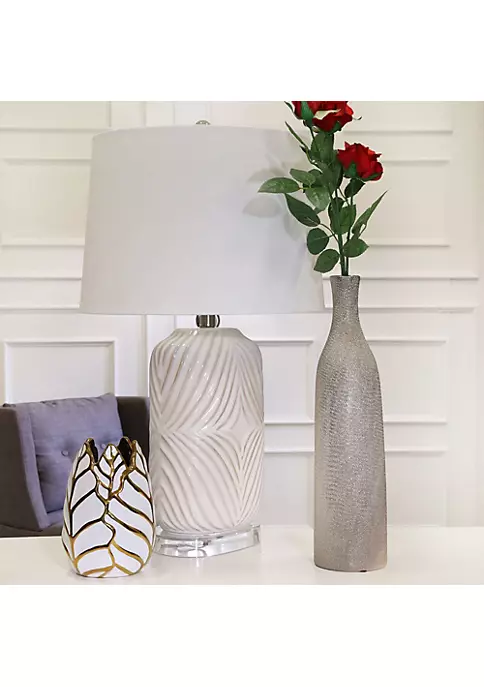 New π Kingston Living 17.75" Champagne Gold Glam Textured Shiny Finish Trumpet Vase π― 2 New π Kingston Living 17.75" Champagne Gold Glam Textured Shiny Finish Trumpet Vase π― - Image 2