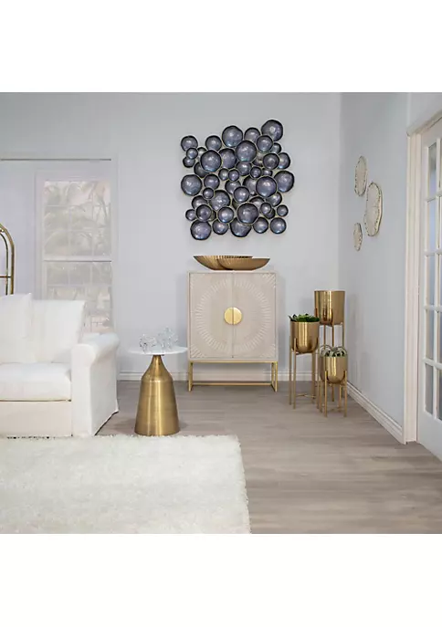 Deals 🔔 Kingston Living Set of 2 Blue and Gold Ribbed Oval Bowls 24" ❤️ 3 Deals 🔔 Kingston Living Set of 2 Blue and Gold Ribbed Oval Bowls 24" ❤️ - Image 3