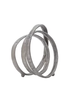 Discount ⭐ Kingston Living 13" Metallic Gray Entwined Rings Tabletop Sculpture 👏 -Kingston Living Shop Belk 764