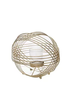 Hot Sale 🧨 Kingston Living 9" Gold Sphere Glass Decorative Tea Light Candle Holder 🌟