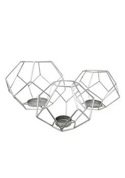 Best Pirce 😉 Kingston Living Set of 3 Silver Orb Decorative Votive Holders 10" 🔥