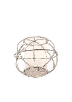 Flash Sale ⌛ Kingston Living Set of 2 Silver Distressed Finish Glass Orb Candle Holders 8" ⌛ -Kingston Living Shop Belk 806