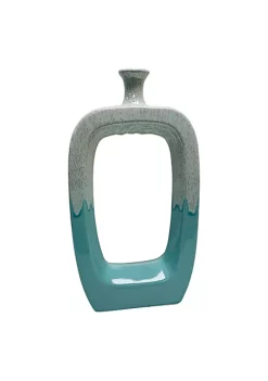 Brand new 🔥 Kingston Living 18" White and Aqua Blue Cutout Vase Tabletop Decor 🥰 -Kingston Living Shop Belk 809