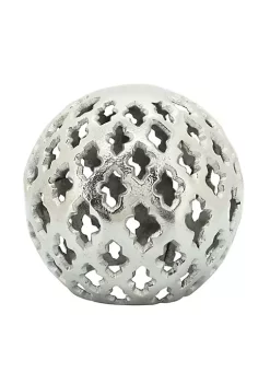 Coupon 🎉 Kingston Living 8.25" Silver Abstract Cut-Out Round Orb Tabletop Decor 🔥 -Kingston Living Shop Belk 825