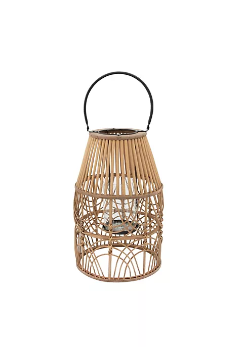 Promo π Kingston Living 17" Brown and Black Wicker Cage Lantern in Natural π 1 Promo π Kingston Living 17" Brown and Black Wicker Cage Lantern in Natural π