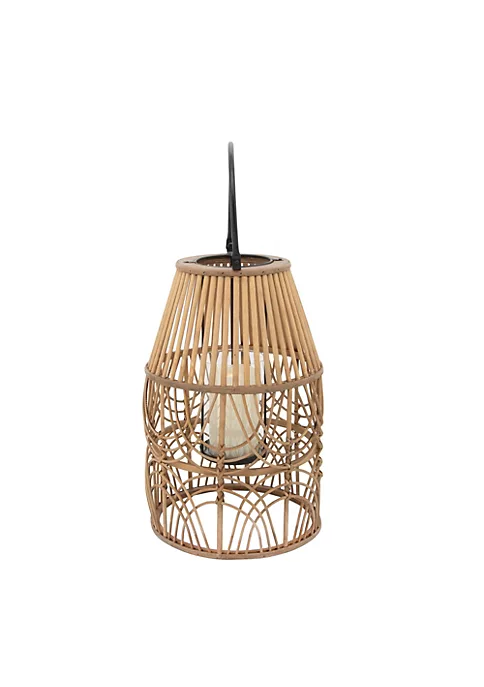 Promo π Kingston Living 17" Brown and Black Wicker Cage Lantern in Natural π 2 Promo π Kingston Living 17" Brown and Black Wicker Cage Lantern in Natural π - Image 2