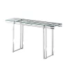 Budget ⌛ Kingston Living 47" Silver and Clear Rectangular Console Table with Glass Top ⭐