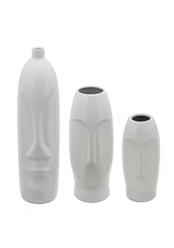 New ❤️ Kingston Living 18" Solid White Ceramic Face Vase ⌛ -Kingston Living Shop Belk 887