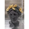 Promo 🎁 Kingston Living 16" Black and Gold Roses Lady Head Decorative Planter ⭐