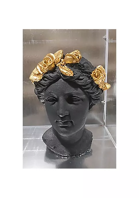 Promo π Kingston Living 16" Black and Gold Roses Lady Head Decorative Planter β 2 Promo π Kingston Living 16" Black and Gold Roses Lady Head Decorative Planter β - Image 2