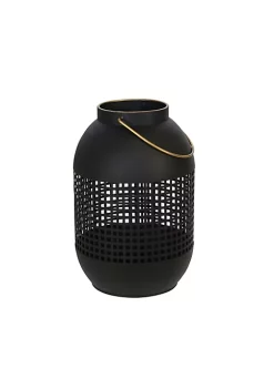 Wholesale 🧨 Kingston Living 13" Black and Gold Cage Hurricane Candle Lantern with Handle 🎉
