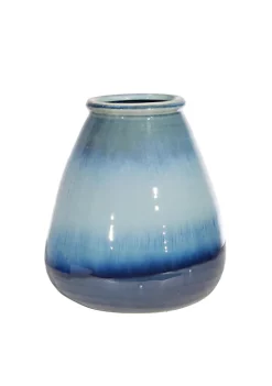 Best Pirce ❤️ Kingston Living 10.75" Reactive Blue Ceramic Tabletop Vase 🎉