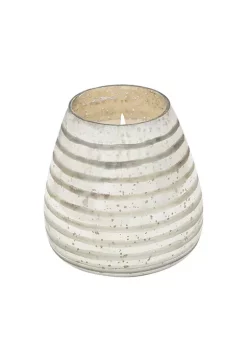 Flash Sale 🥰 Kingston Living 7" Silver Striped Glass Bowl with Candle 🌟 -Kingston Living Shop Belk 928