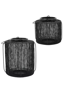 Outlet ✔️ Kingston Living 10" Black Metal Wire Cage Lantern 🧨 -Kingston Living Shop Belk 957