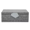 Budget 👏 Kingston Living 14" Gray and Clear Textured Rectangular Decorative Box 👏
