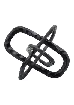 Discount 🧨 Kingston Living 9" Gunmetal Black Solid Oval Links Decorative Tabletop Accent 🔔 -Kingston Living Shop Belk 963