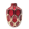 Brand new 🎁 Kingston Living 8" Red and Gold Bud Hexagon Ceramic Vase 😀