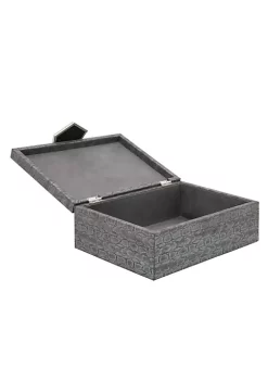 Budget 👏 Kingston Living 14" Gray and Clear Textured Rectangular Decorative Box 👏 -Kingston Living Shop Belk 98