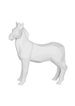 Discount 🎁 Kingston Living 11" White Geometric Zebra Tabletop Decorative Figurine 🧨 -Kingston Living Shop Belk 980